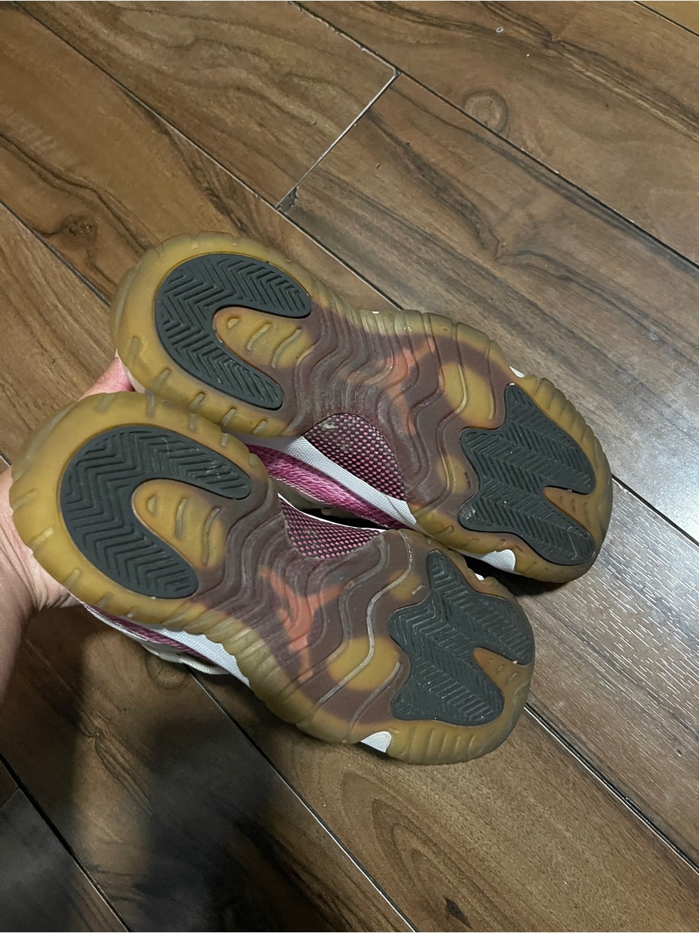 Pink and White Grade School Snakeskin 11s - Picture 6 of 8